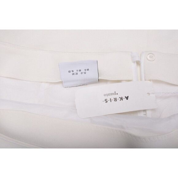 Akris Punto Womens Straight Skirt Stretch Sz 16 White Viscose NWT Lined - Picture 6 of 7